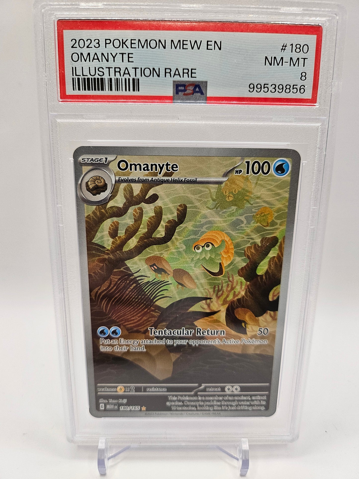 Scarlet & Violet 151 Omanyte #180 - PSA 8 NM-MT
