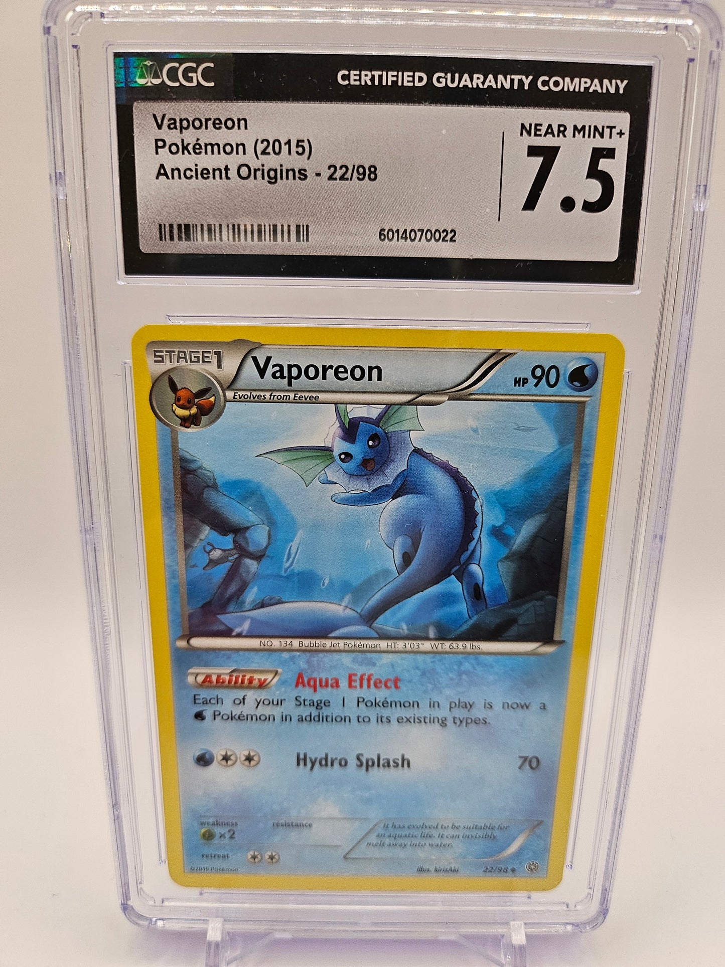 Ancient Origins Vaporeon #22 - CGC 7.5 Near Mint+